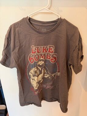 Luke combs' Graphic Tee - Gray with Red Accents